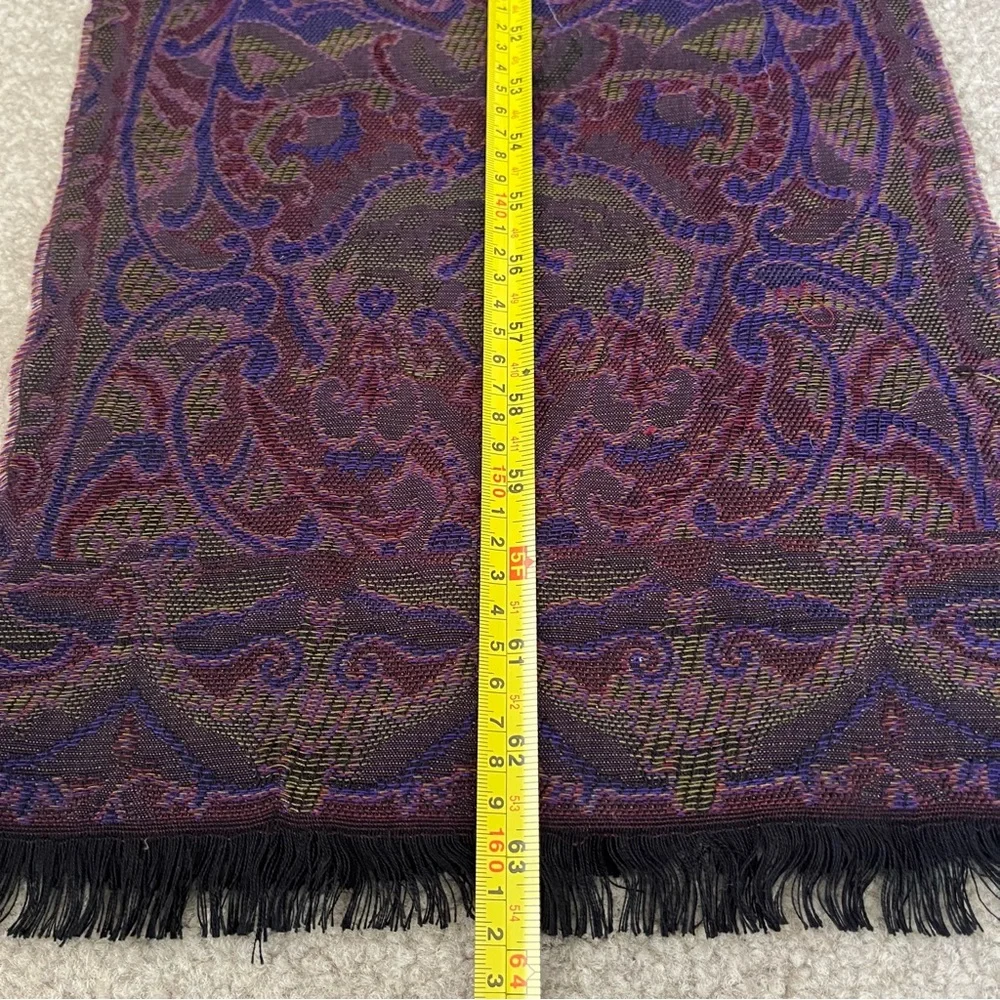 Vintage Christian Dior acrylic Felt Scarf wrap purple with fringe
